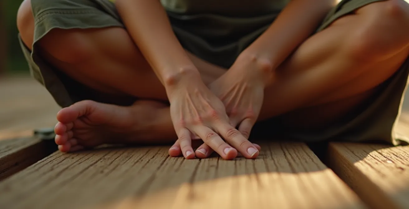 Vue rapprochée des mains et des pieds montrant la conscience sensorielle