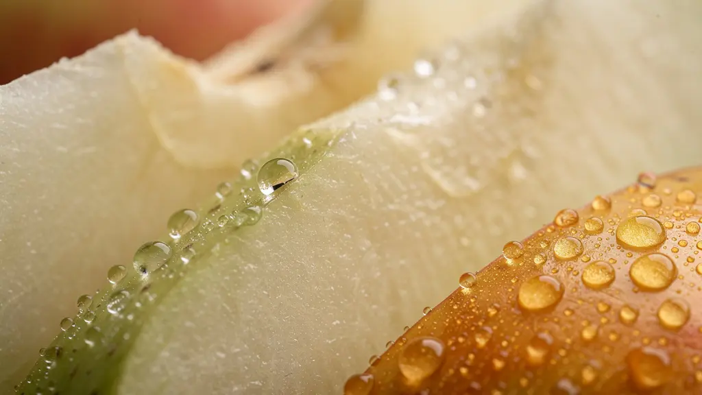 Macro de fruits fraîchement coupés avec gouttes de citron préservant leur fraîcheur